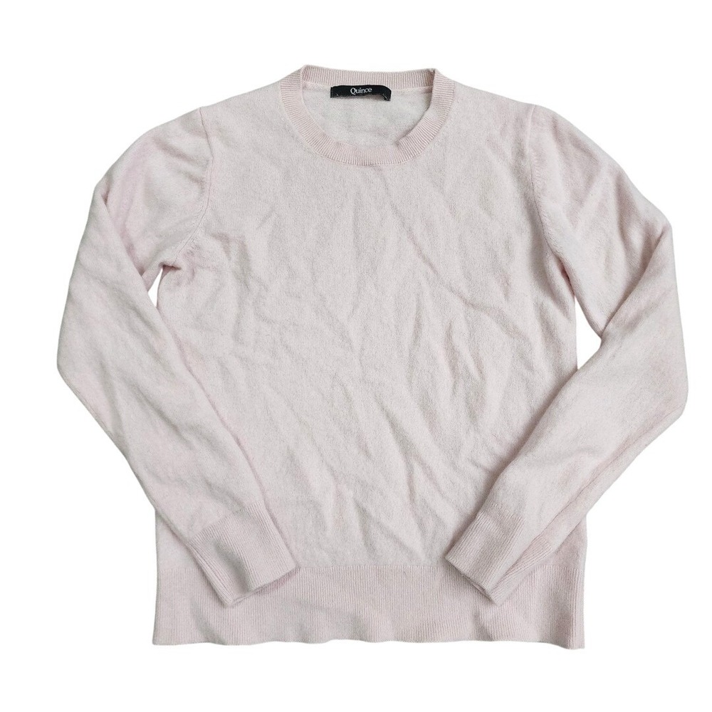 Quince Womens Cashmere Crewneck Sweater Pink Classic Prep Business Casual Work M